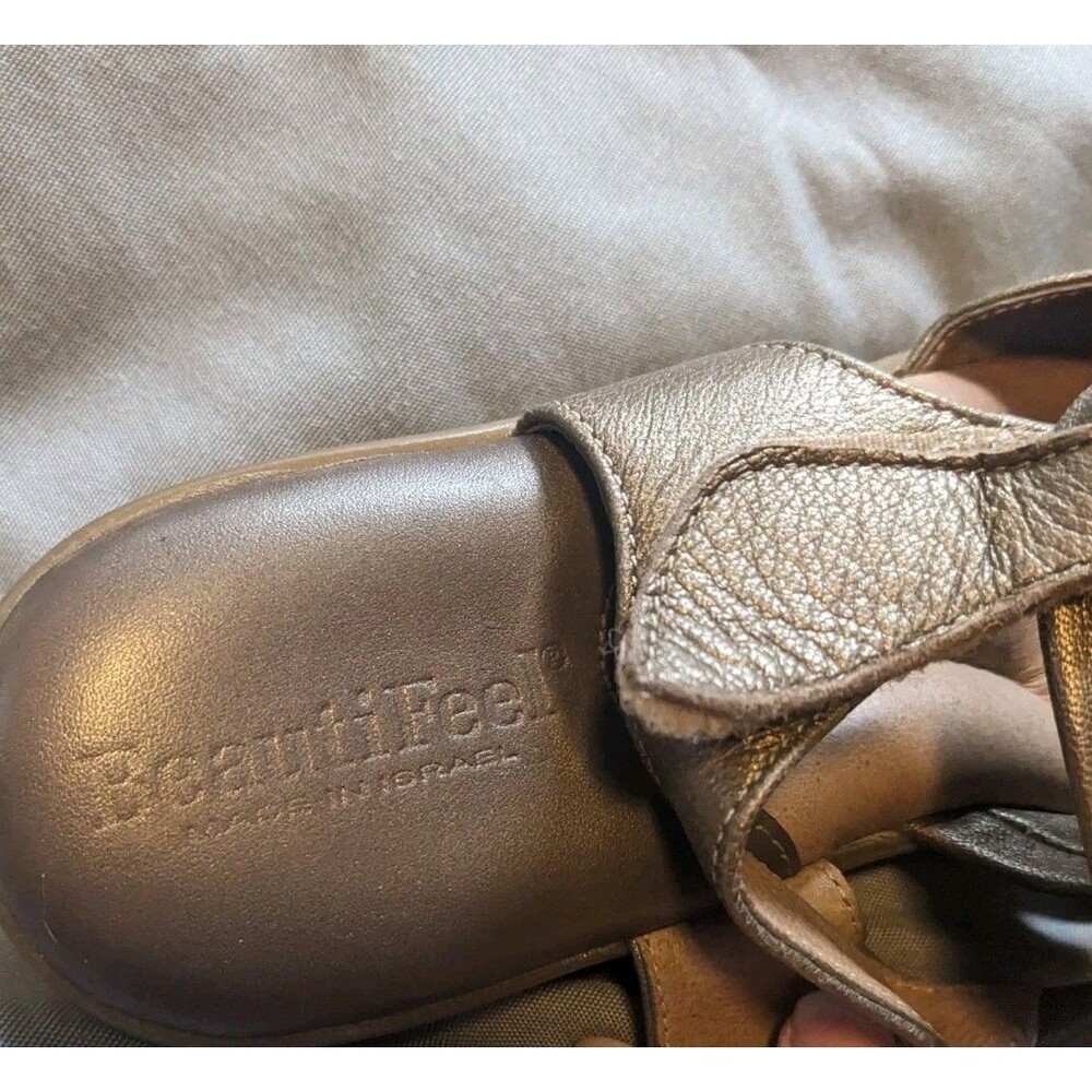 BeautiFeel Venezuela 123 Sandals Womens Size 38 US 7.5 - 8 Bronze Leather Adjust - Picture 11 of 16